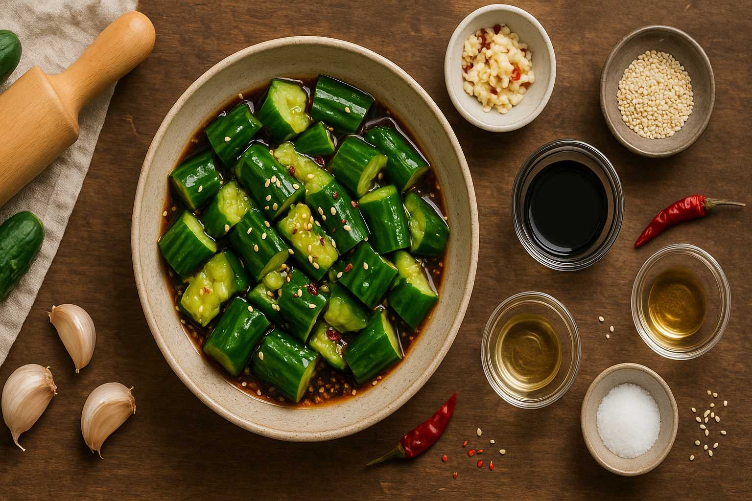 Classic Chinese Smashed Cucumber Recipe: A Refreshing Appetizer with Character